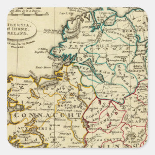 Irland mit den Grenzen umrissen Quadratischer Aufkleber