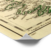 Irland mit umrissenen Grenzen Poster (Ecke)