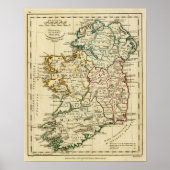 Irland mit umrissenen Grenzen Poster (Vorne)