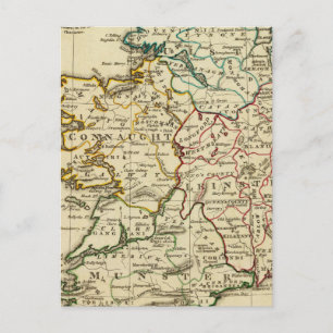 Irland mit umrissenen Grenzen Postkarte