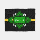 Irland National Kleeblatt white Blume-Individuelle Fleecedecke (Vorderseite (Horizontal))