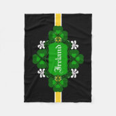 Irland National Kleeblatt white Blume-Individuelle Fleecedecke (Vorderseite)