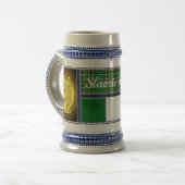 Irland National tartan/flagge Harp, grüne Kleeblät Bierglas (Vorderseite Links)