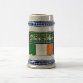 Irland National tartan/flagge Harp, grüne Kleeblät Bierglas (Mittel)