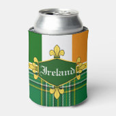 Irland Nationale Flagge, Tartan, Name anpassen Dosenkühler (Kanne Vorderseite)
