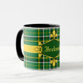 Irland nationaler Tartan, fertigen mit Namen 2 Tasse (Vorderseite Links)