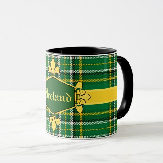 Irland nationaler Tartan, fertigen mit Namen 2 Tasse (VorderseiteRechts)