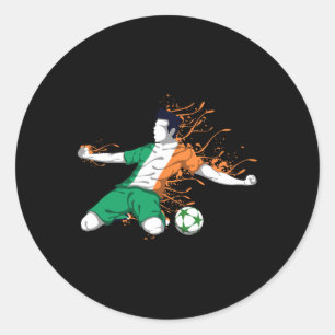 Irland Nationalfußball - Irische Flagge Fußballlie Runder Aufkleber