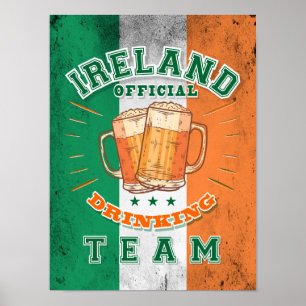 Irland Offiziell Drinking Team. Schönes Bier Poster