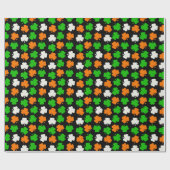 Irland Papercut-Kleeblätter - Schwarzes Umschlagpa Geschenkpapier (Flach)
