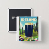 Irland Pint Reiseplakat Button (Vorne & Hinten)