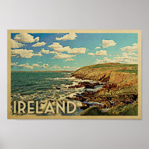Irland-Plakat-Vintage Reise-Druck-Iren-Küste Poster