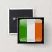 Irland - polierte Flagge Button (Vorne & Hinten)