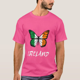 Irland Pride Butterfly Culture Irish Flag Roots T-Shirt