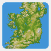 Irland Quadratischer Aufkleber (Vorderseite)