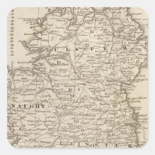 Irland Quadratischer Aufkleber (Vorderseite)