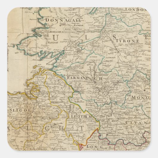 Irland Quadratischer Aufkleber (Vorderseite)