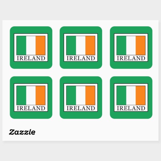Irland Quadratischer Aufkleber (Blatt)