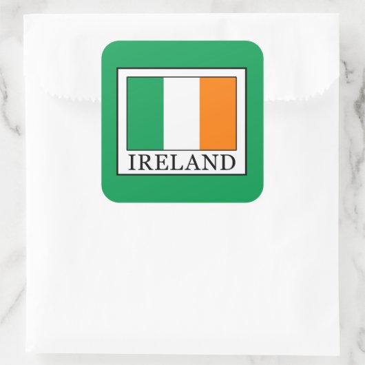 Irland Quadratischer Aufkleber (Tasche)