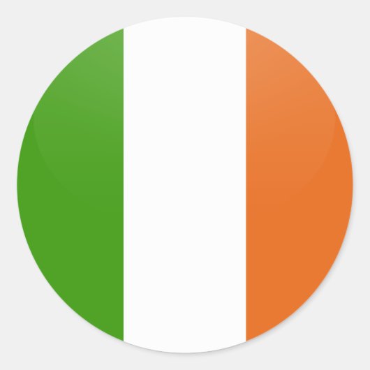 Irland Qualitätsflaggenkreislauf Runder Aufkleber (Vorderseite)