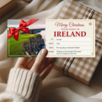 Irland Reise Weihnachtsgeschenk Ticket Karte