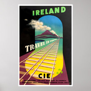 Irland Reiseplakat Irische Kunst CIE Eisenbahn Dru Poster