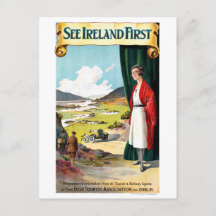 Irland Restauriertes Vintage-Reiseposter Postkarte