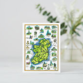 Irland Retro-Karten-Postkarte Postkarte (Stehend Vorderseite)