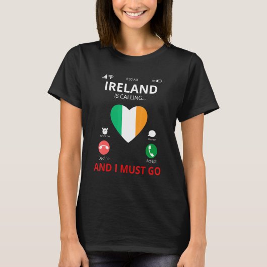 Irland ruft an - irische Flagge T-Shirt (Vorderseite)