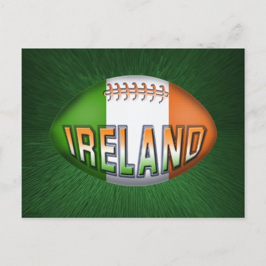 Irland Rugby Ball Postkarte (Vorderseite)