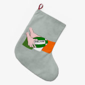 Irland Rugby Team Unterstützer Flag mit Ball Großer Weihnachtsstrumpf (Vorderansicht (hängend))