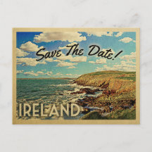 Irland Save the Date Vintage Postkarten