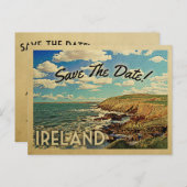 Irland Save the Date Vintage Postkarten (Vorne/Hinten)