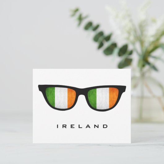 Irland Shades Custom Text & Color Postcard Postkarte (Stehend Vorderseite)