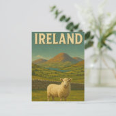 Irland Sheep besuchen Postkarte (Stehend Vorderseite)