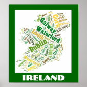 Irland Silhouette Word Art Poster (Vorne)
