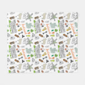 Irland-Skizze-Gekritzel-Muster Fleecedecke (Vorderseite (Horizontal))