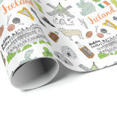 Irland-Skizze-Gekritzel-Muster Geschenkpapier (Rolleneckpunkt)