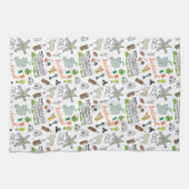 Irland-Skizze-Gekritzel-Muster Geschirrtuch (Horizontal)
