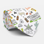 Irland-Skizze-Gekritzel-Muster Krawatte (Gerollt)