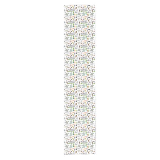 Irland-Skizze-Gekritzel-Muster Kurzer Tischläufer (Vorderseite)