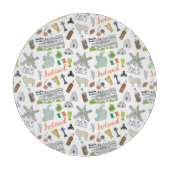 Irland-Skizze-Gekritzel-Muster Schneidebrett (Vorderseite)