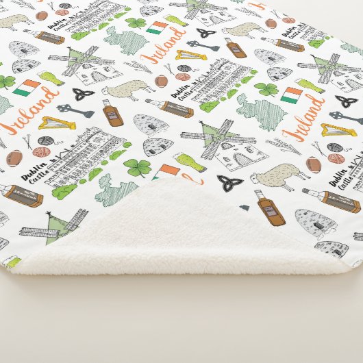 Irland-Skizze-Gekritzel-Muster Sherpadecke (3/4)