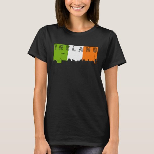 Irland Skyline Irish Flag Vacacation Travel T-Shirt (Vorderseite)