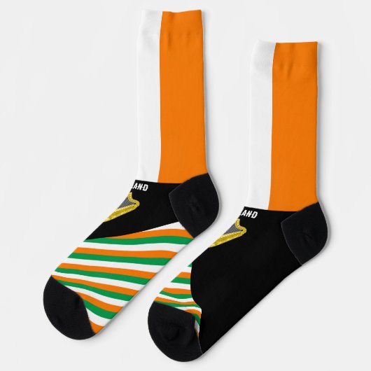 Irland Socken, irische Flaggenfarben / Sport Socken (Linkes Detail)