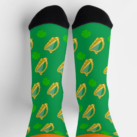 Irland Socken, Kleeblatt, Harfe, Flagge, Irland Socken (Oben)