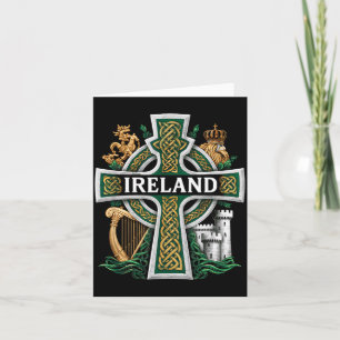 Irland St. Patrick Tag keltisches Kreuz Grün Feier Karte