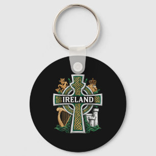 Irland St. Patrick Tag keltisches Kreuz grüne Feie Schlüsselanhänger