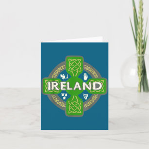 Irland St. Patrick's Day keltisches Kreuz Grün Karte