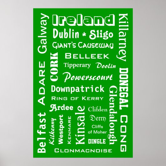 Irland Städte & Orte Poster (Vorne)